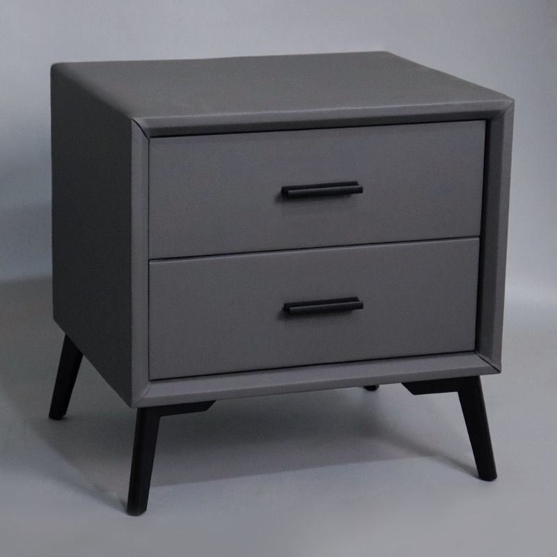 Two Drawer Solid Color Wood Nightstand 19.2"Tall Night Table Clearhalo 'Bedroom Furniture' 'furn' 'furn_night_stand' 'Furniture' 'night_stand' 'Nightstands' 1200x1200_d5c51803-4f79-4951-afcc-d0e043f49abc