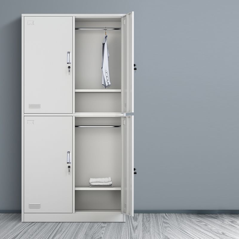 Armadio del guardaroba in acciaio grigio armadio a card a cerniera contemporanea