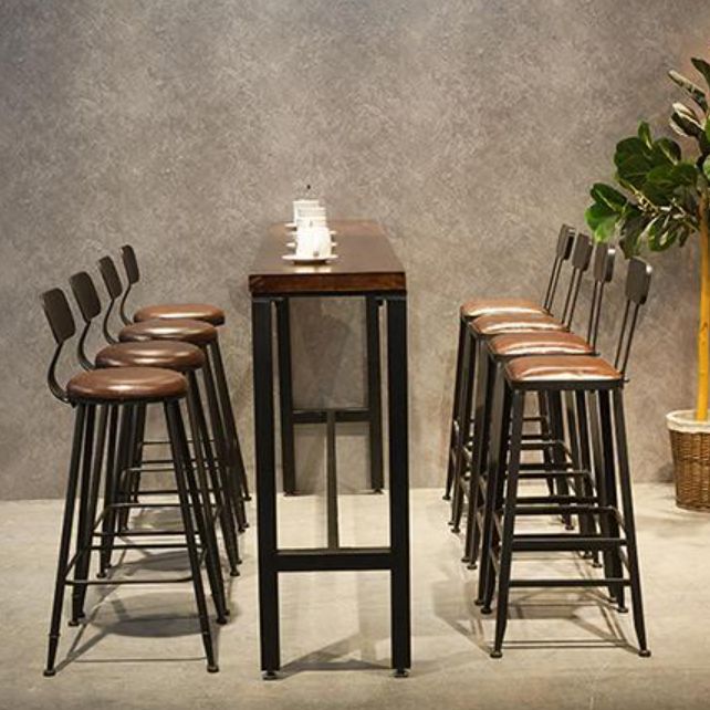 Tavolo da bar del patio rettangolo di rettangolo di rettangolo tavolo da cocktail marrone