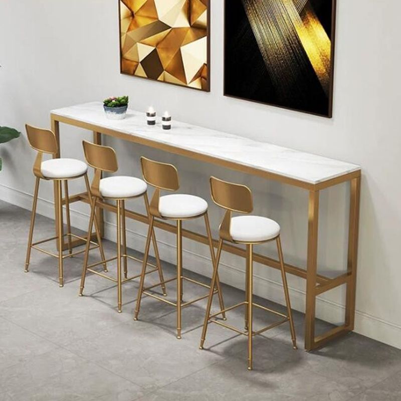 Rectangle Faux Marble Bar Height Table Contemporary Trestle Base Bar Table Clearhalo 'Bar Furniture' 'Bar Tables' 'bar_tables' 'furn' 'furn_bar_tables' 'Furniture' 'Kitchen & Dining Furniture' 1200x1200_d5c64049-6230-40b6-9871-5c763f4fc291