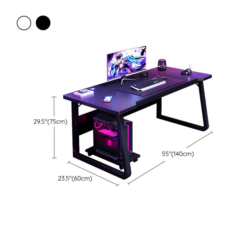 Contemporary Wood Gaming Desk Antique Finish Computer Desk with Metal Legs Clearhalo 'furn' 'furn_office_desk' 'Furniture' 'Office Desks' 'Office Furniture' 'office_desk' 1200x1200_d5c67d3a-8cf1-4d9a-8ded-73504766b1f0