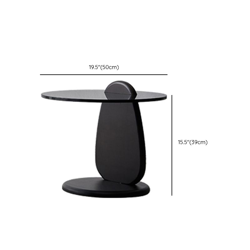 Glass Top Coffee Cocktail Table Black Coffee or End Table with 3 Legs