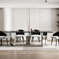 Contemporary Kitchen Dinner Table Rectangle  Glass Top Dining Table