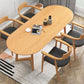Simple Style Oval Wood Table Sled Solid Wood Base Home Table Clearhalo 'Dining Tables & Seating' 'Dining Tables' 'dining_table' 'furn' 'furn_dining_table' 'Furniture' 'Kitchen & Dining Furniture' 1200x1200_d5c84065-3cd9-4186-89be-efb056a36316