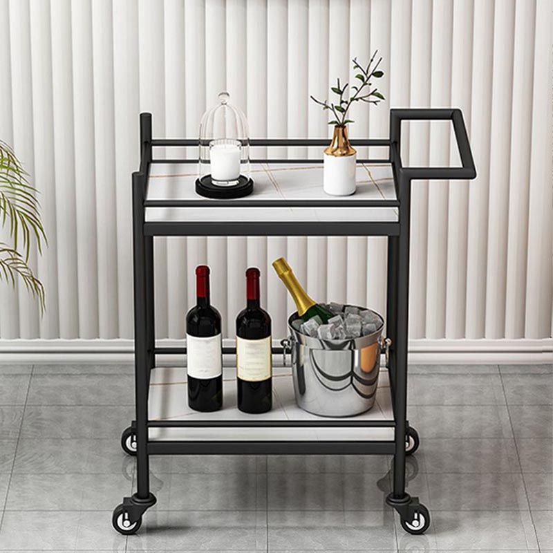 Modern 29.53"H Rolling Prep Table Rectangular Metal Prep Table for Home Use