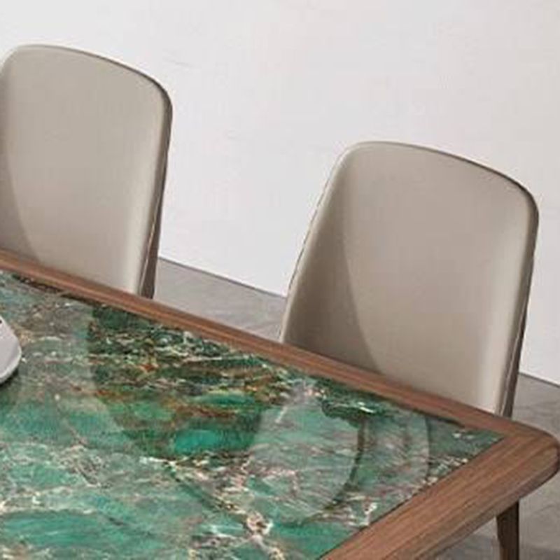 Set da tavolo da pranzo moderno rettangolare 1/4/7 PC Dinette con cornice in legno massiccio