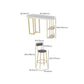 Contemporary Counter Height Pub Set 1/3/5 Pcs Bar Table and Stools with Metal Frame