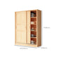 Armoire en bois massif en pin naturel Armoire autoportante avec des portes coulissantes