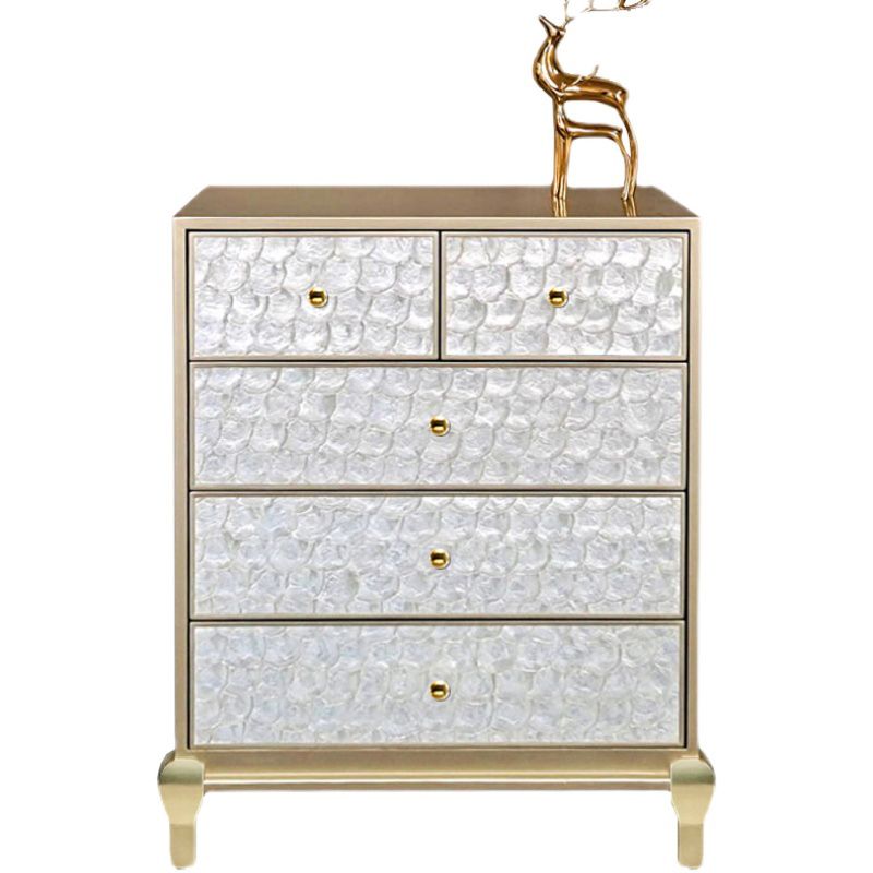 Champagne-opbergkist met 5 laden Glam verticale lingeriekist