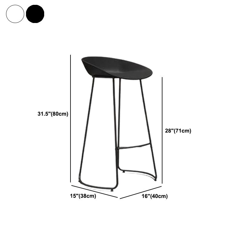 Modern Armless Backrest Counter Stool Iron Bar Stool with Acrylic Seat and Pedal for Cafe Clearhalo 'Bar Furniture' 'Bar Stools' 'bar_stools' 'furn' 'furn_bar_stools' 'Furniture' 'Kitchen & Dining Furniture' 1200x1200_d5cc76bd-3eff-4c2f-be9f-f0528521cb5b