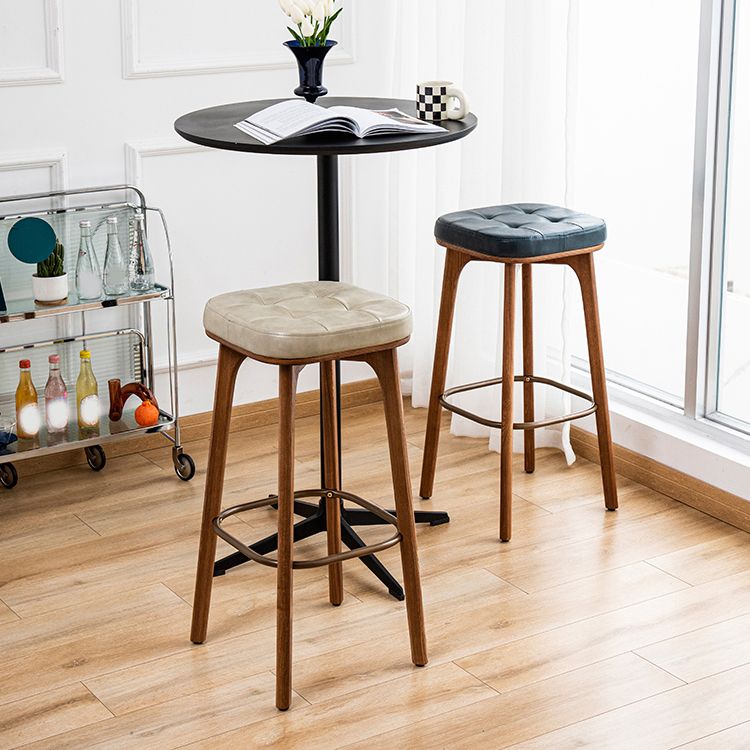 Industrial Solid Wood Bar Stools Living Room Upholstered Stool