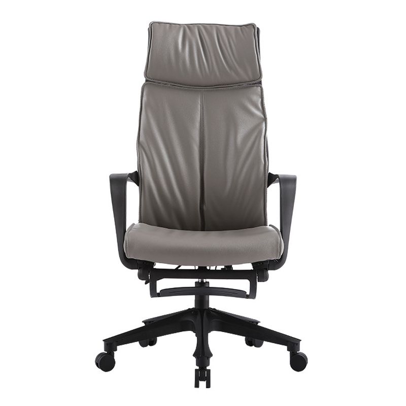 Sedia da ufficio a braccio fisso in fico in pelle posteriori in pelle ruote ergonomiche