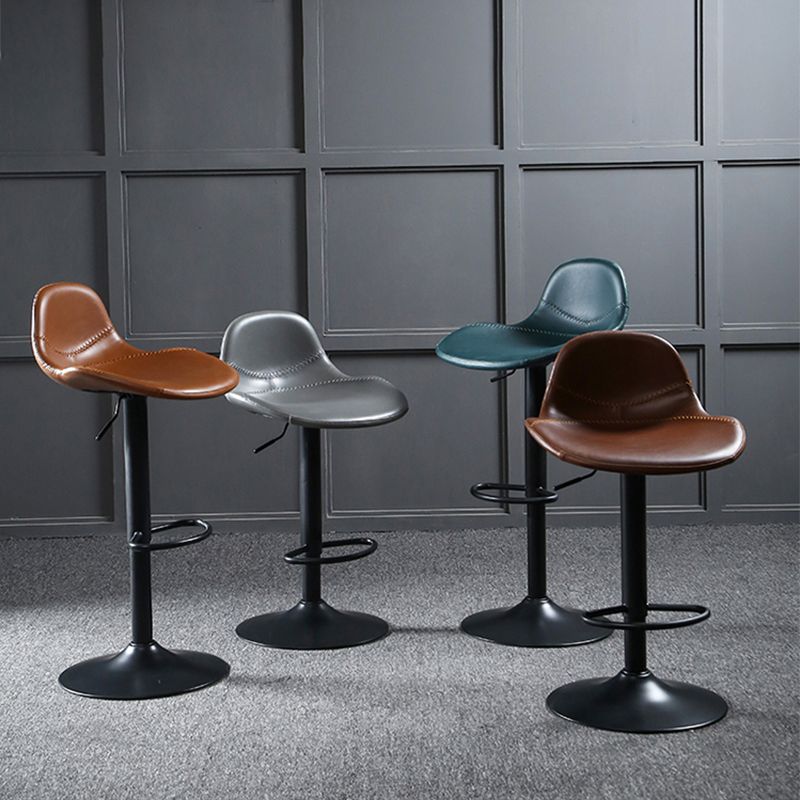 Scandinavian Adjustable Height Bar Stool Faux Leather Footrest Bar Stool Clearhalo 'Bar Furniture' 'Bar Stools' 'bar_stools' 'furn' 'furn_bar_stools' 'Furniture' 'Kitchen & Dining Furniture' 1200x1200_d5cd0e34-acec-4895-99d7-3e2b082880cd