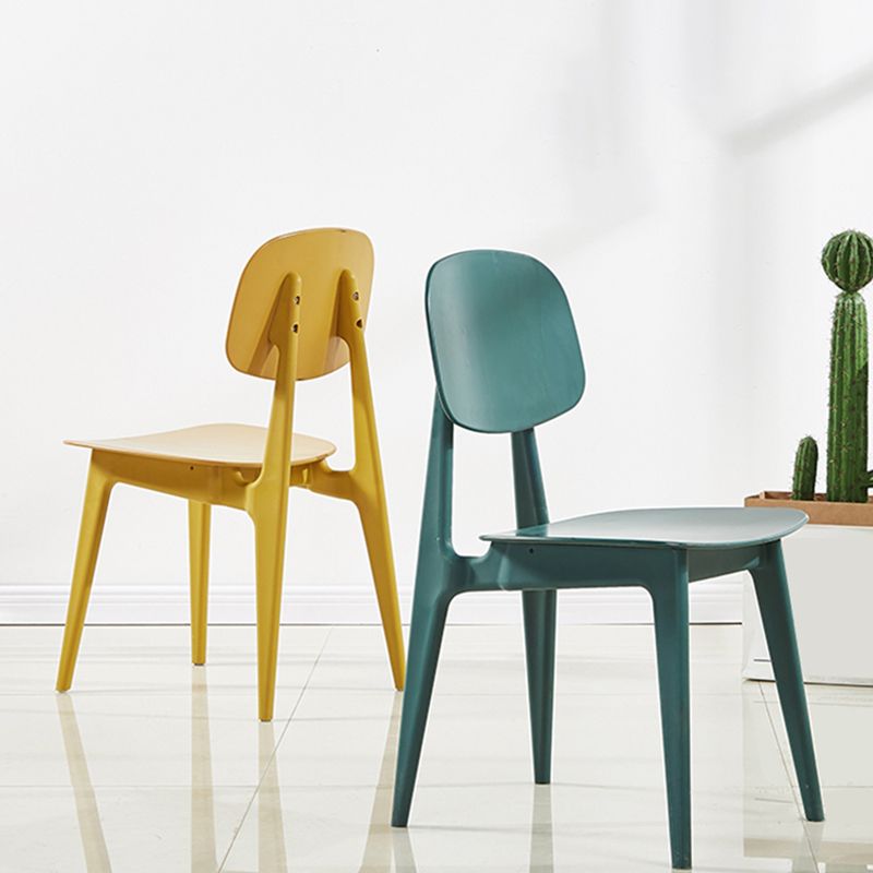 Scandinavian Plastic Dining Side Chair Open Back Armless Dining Chairs