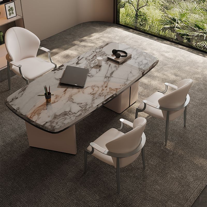 Modern Style Dining Chair Arm Dining Chairs with Metal Legs for Kitchen