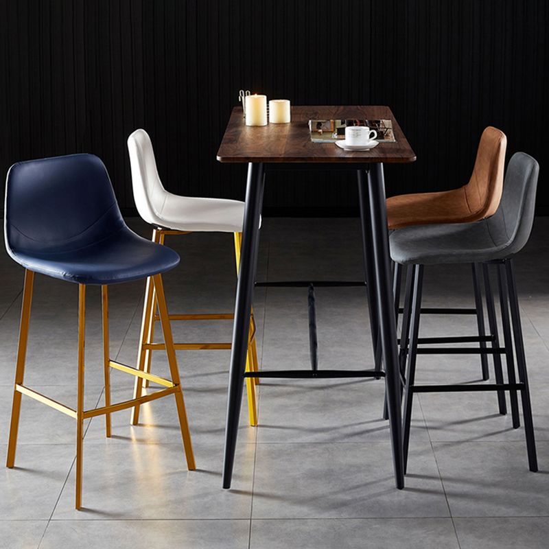 Scandinavian Style Bar-stool with Square Leather Seat Counter Stool Kitchen Bar-stool Clearhalo 'Bar Furniture' 'Bar Stools' 'bar_stools' 'furn' 'furn_bar_stools' 'Furniture' 'furniture_bar_stools' 'Kitchen & Dining Furniture' 1200x1200_d5d0f55c-dc6a-40fd-8c58-bde2eb4f3027