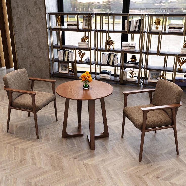 Solid Wood Brown Tone Dining Table Modern Double Pedestal Table for Dining Room Clearhalo ' dining_table' 'Dining Tables & Seating' 'Dining Tables' 'furn' 'furn_dining_table' 'Furniture' 'furniture_dining_table' 'Kitchen & Dining Furniture' 'kitchen&dining_furn' 'kitchen' 'kitchen_dining_table' 1200x1200_d5d1c09d-606f-46f1-bdac-a94f645f7e4f