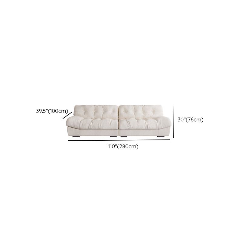 Contemporary White Sofa Faux Leather Armless Sofa with Loose Back Clearhalo 'furn' 'furn_sofas' 'Furniture' 'Living Room Furniture' 'Sofa' 'sofas' 1200x1200_d5d1edc0-2a24-4751-b68c-064cf7515b58