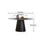 Black Stone Top Dining Table Contemporary Dining Table with Pedestal Base
