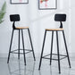 Industrial Round Counter Chair Wood and Metal Bar and Counter Stool with Footrest