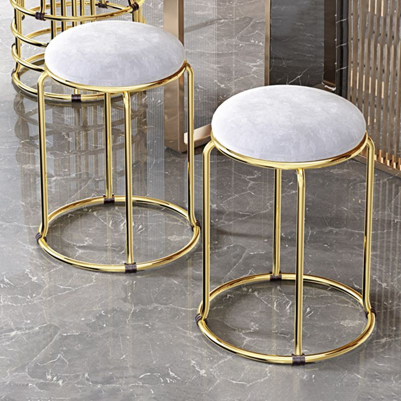 Faux Leather Mildew Resistant Ottoman Round Glam Solid Standard Ottoman Clearhalo 'furn' 'furn_ottomans_poufs' 'Furniture' 'Living Room Furniture' 'Ottomans & Poufs' 'ottomans_poufs' 1200x1200_d5d7456a-8b9c-4669-84a7-eb3c6f165313