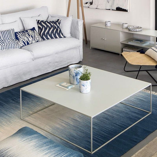 Mid-Century Modern Iron Square Coffee Table with Frame Base Coffee Table Clearhalo 'Coffee & Accent Tables' 'Coffee Tables' 'coffee_tables' 'furn' 'furn_coffee_tables' 'Furniture' 'Living Room Furniture' 1200x1200_d5d77433-3971-44b6-b77e-507894fd1d0b