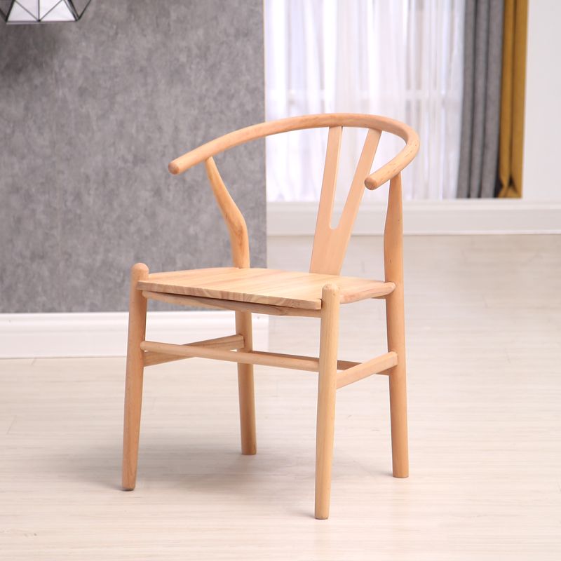 Wood Contemporary Style Dining Arm Chair Indoor-Outdoor Wishbone Chair Clearhalo ' kitchen&dining_furn' 'Dining Chairs' 'Dining Tables & Seating' 'dining_chair' 'furn' 'furn_dining_chair' 'Furniture' 'furniture_dining_chair' 'Kitchen & Dining Furniture' 'kitchen' 1200x1200_d5d91098-b6db-4d6b-ad97-797bfec38804