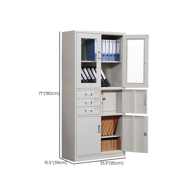 Modern File Cabinet Glass Doors Lock Storage Vertical Filing Cabinet Clearhalo 'Filing Cabinets' 'filling_cabinets' 'furn' 'furn_filling_cabinets' 'Furniture' 'Office Furniture' 1200x1200_d5dc7eba-541f-47b2-8ff9-1c800ec62a0a