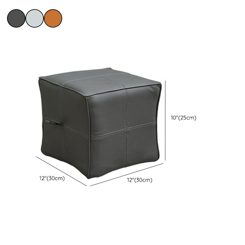 Contemporary Square Cube Leather Upholstered Cube for Living Room Clearhalo 'furn' 'furn_ottomans_poufs' 'Furniture' 'Living Room Furniture' 'Ottomans & Poufs' 'ottomans_poufs' 1200x1200_d5dcc045-d078-4d81-a970-f7e80cff61b1