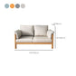 Contemporary Square Arm Sofa 33.46" High Faux Leather/Linen Sofa
