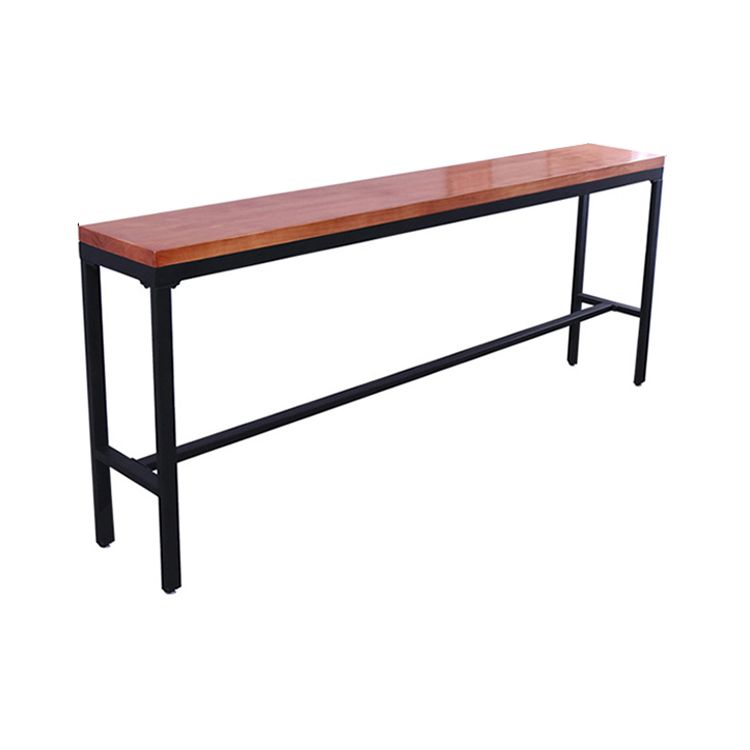 Brown Modern Style Table Solid Wood and Iron Milk Tea Shop Lounge Bar Table Clearhalo 'Bar Furniture' 'Bar Tables' 'bar_tables' 'furn' 'furn_bar_tables' 'Furniture' 'furniture_bar_tables' 'Kitchen & Dining Furniture' 1200x1200_d5de7362-a463-4ce9-a234-423ba79c278d