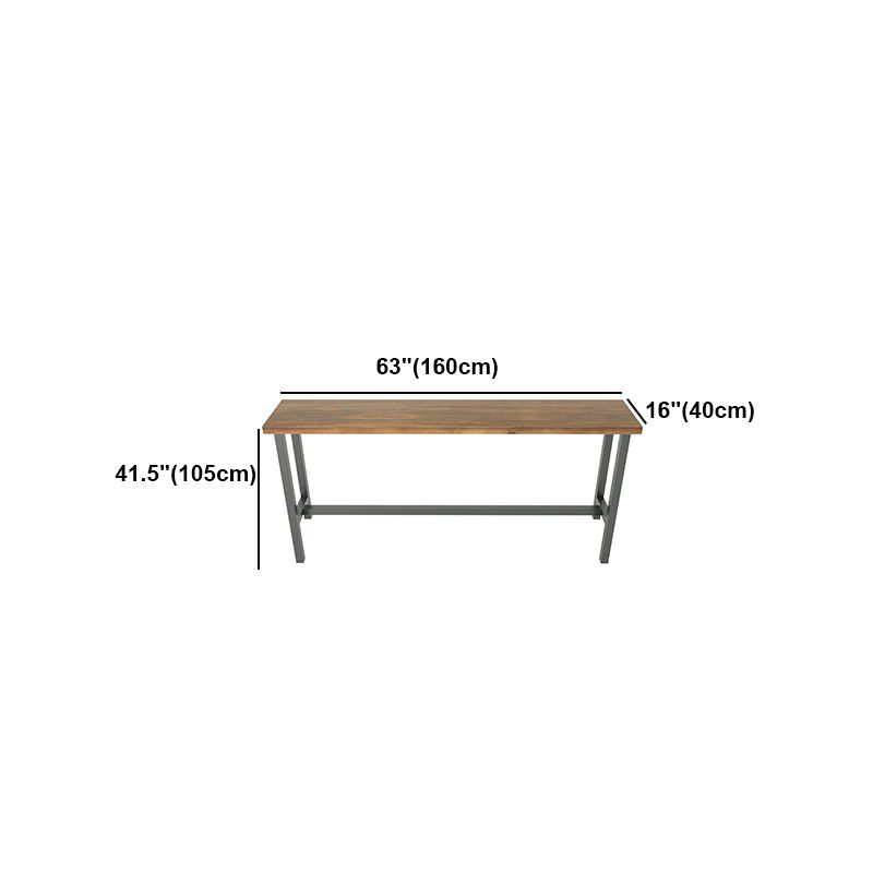 Brown Modern Style Bar Table Pine Wood and Iron Outdoor Bar Table Clearhalo 'Bar Furniture' 'Bar Tables' 'bar_tables' 'furn' 'furn_bar_tables' 'Furniture' 'furniture_bar_tables' 'Kitchen & Dining Furniture' 1200x1200_d5e024f9-8b4d-45a8-987f-12110d54a285