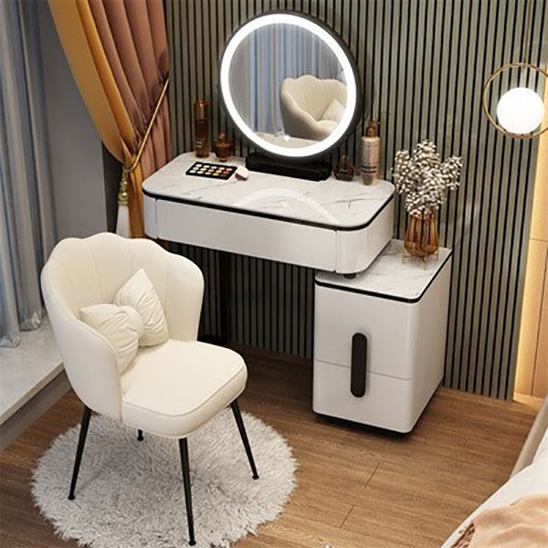 Leuchteter Spiegel Make-up Eitelkeit luxuriöser Schminktischhocker Set