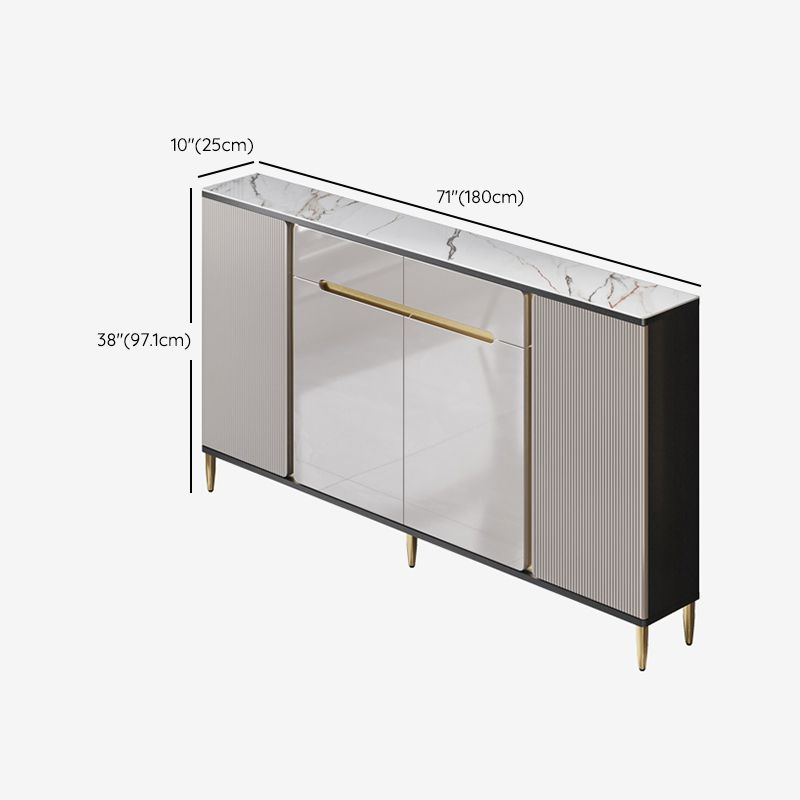 Scheda laterale per scaffalature regolabili in pietra sideboa glam con armadi e cassetti
