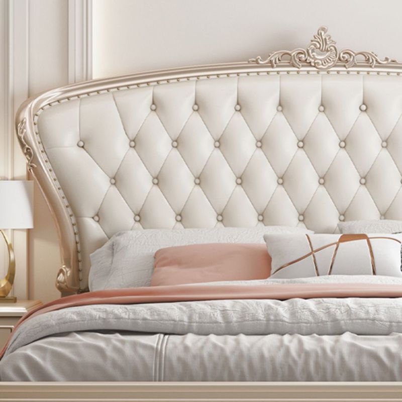 Victorian Foam Standard Bed Pine Wood Storage Bed Frame for Home