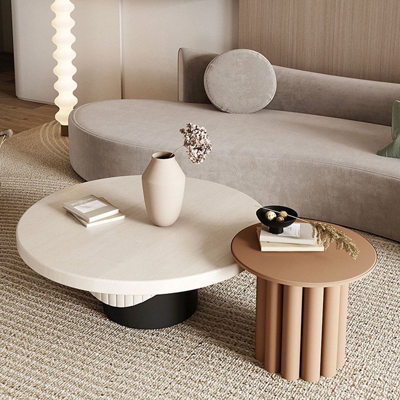 Contemporary Coffee Table Pedestal Solid Wood Round Cocktail Table Clearhalo 'Coffee & Accent Tables' 'Coffee Tables' 'coffee_tables' 'furn' 'furn_coffee_tables' 'Furniture' 'Living Room Furniture' 1200x1200_d5e16ecb-be17-4729-8c61-6de847776049