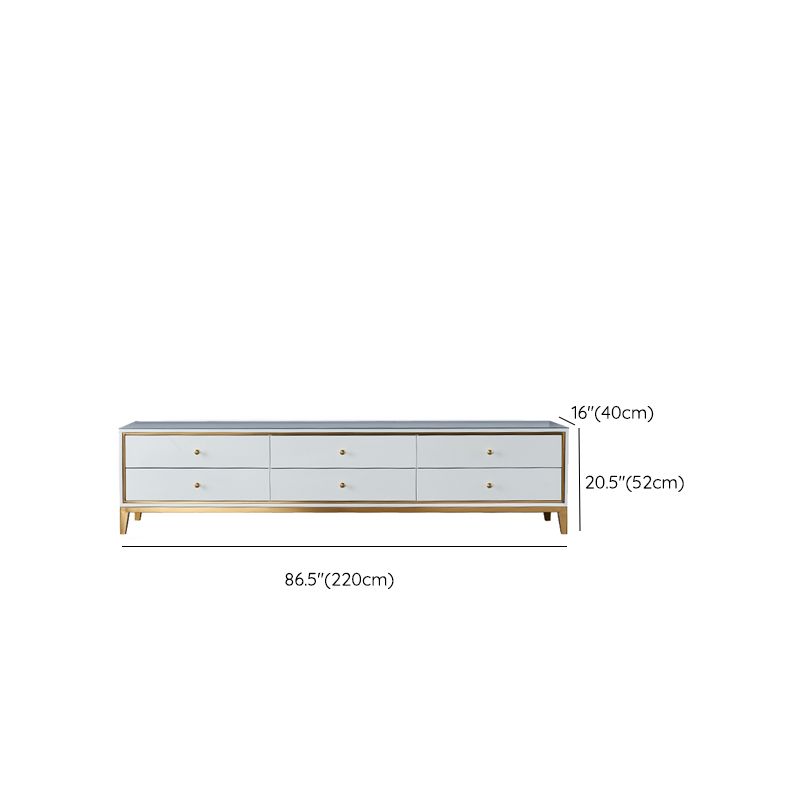 Console multimédia TV avec rangement fermé Console multimédia Glam avec tiroirs