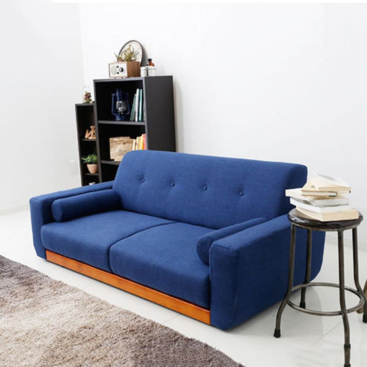 Modern Square Arm Sofa Stain Resistant Fabric Settee for Bonus Room