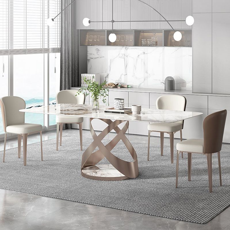 Luxe eettafelset van gesinterd steen, rechthoekig, 1/2/5-delig, eetkamertafelset