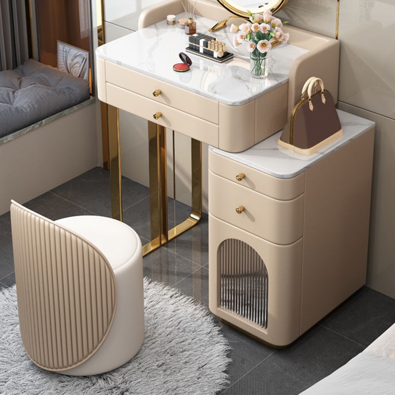 5 Storage Drawers Makeup Vanity Desk Stone Top Dressing Table Clearhalo 'Bedroom Furniture' 'furn' 'furn_makeup_vanities' 'Furniture' 'Makeup Vanities' 'makeup_vanities' 1200x1200_d5e76459-83e7-4b46-acb1-b037a0bf2828