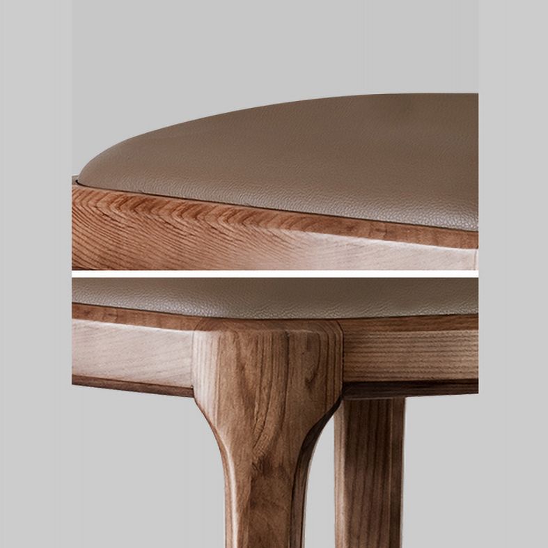 Contemporary Style Leather Chair Armless Parsons Chair with Wooden Legs for Restaurant Clearhalo ' kitchen&dining_furn' 'Dining Chairs' 'Dining Tables & Seating' 'dining_chair' 'Furniture' 'furniture_dining_chair' 'Kitchen & Dining Furniture' 'kitchen' 1200x1200_d5e7a65d-066b-4afa-b388-920c8836932a