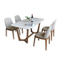 Contemporary Style White Slate Dining Table Rectangular Formal Dinette Set with Wood Base Clearhalo 'Dining Room Sets' 'Dining Tables & Seating' 'dining_room_set' 'furn' 'furn_dining_room_set' 'Furniture' 'furniture_dining_room_set' 'Kitchen & Dining Furniture' 'kitchen&dining_furn' 'kitchen' 1200x1200_d5e8f492-7953-494c-a997-ea1f16949572
