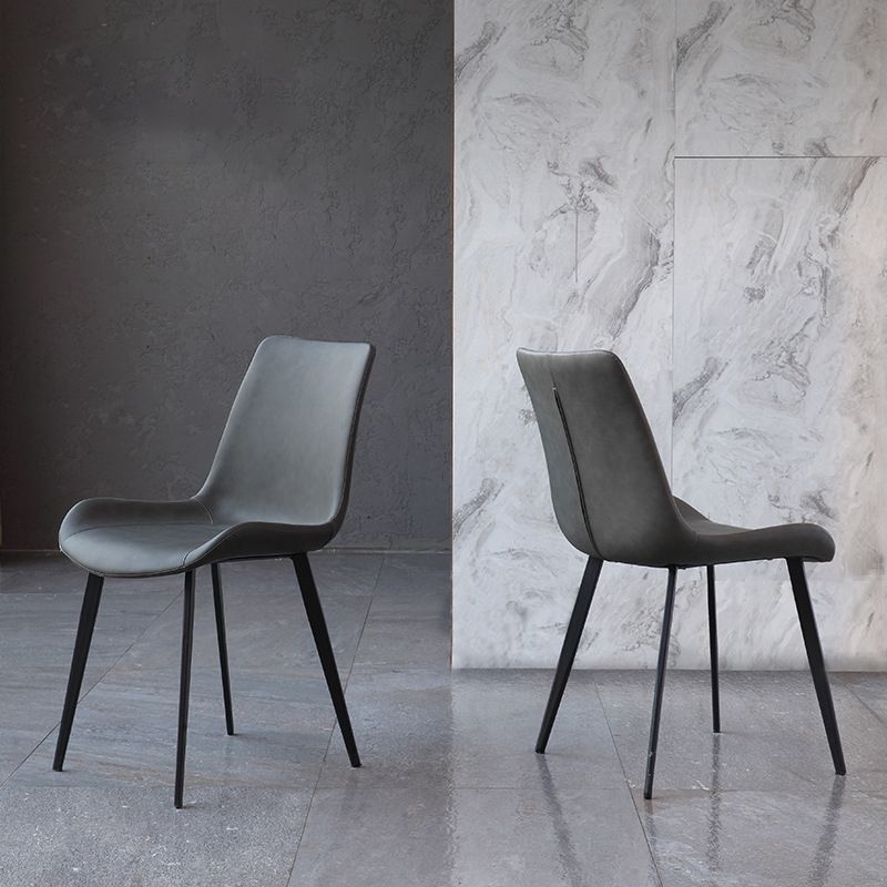 Contemporary Side Chair Metal Solid Back Dining Room Chair for Brasserie Clearhalo 'Dining Chairs' 'Dining Tables & Seating' 'dining_chair' 'furn' 'furn_dining_chair' 'Furniture' 'Kitchen & Dining Furniture' 1200x1200_d5ea0ad0-c321-42be-9824-87cacef655a3