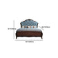 84,65 inch breed eigentijds paneelbed espresso standaardbed met hoofdeinde