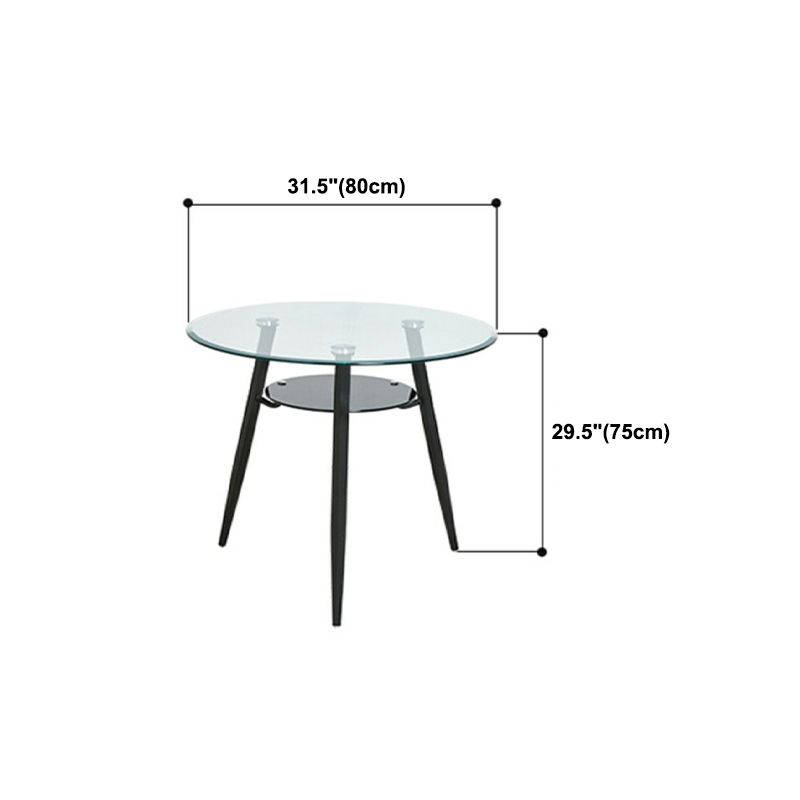 Stile semplicità Mobili rotondi in vetro tavolo da pranzo con base di treppiedi