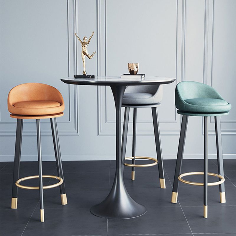 Glam Metal Barstool Fabric Counter Stool in Matte Finish for Home Clearhalo 'Bar Furniture' 'Bar Stools' 'bar_stools' 'furn' 'furn_bar_stools' 'Furniture' 'Kitchen & Dining Furniture' 1200x1200_d5eefab3-429b-43d4-9a7d-848c6564d746