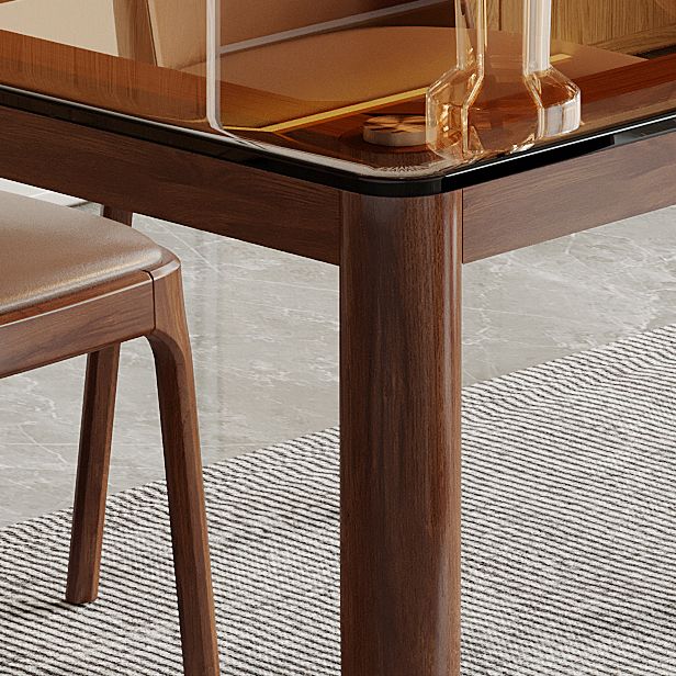 Modern Glass Dining Table Solid Wood Dining Table for Dining Room Clearhalo 'Dining Tables & Seating' 'Dining Tables' 'dining_table' 'furn' 'furn_dining_table' 'Furniture' 'furniture_dining_table' 'Kitchen & Dining Furniture' 'kitchen' 'kitchen_dining_table' 1200x1200_d5f09660-c94c-4dcd-83a8-8373c874ac72