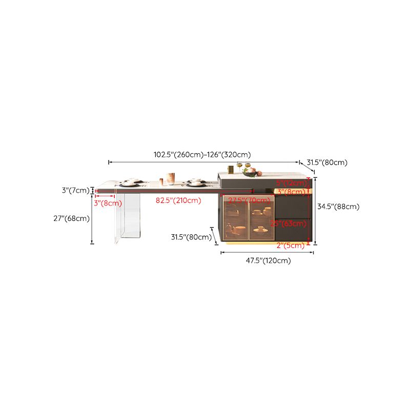 Modern Rectangle Dining Table Sintered Stone Dinner Table with Acrylic Base Clearhalo 'Dining Tables & Seating' 'Dining Tables' 'dining_table' 'furn' 'furn_dining_table' 'Furniture' 'Kitchen & Dining Furniture' 1200x1200_d5f1648d-5dd9-40fa-b06b-84bcd5a4b672