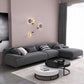 L-shape 4-seater Fabric Sectional Recessed Armed Sectional Sofa