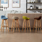 Nordic Wood Swivel Barstool Low Back Indoor Tall Stool with Upholstered Clearhalo 'Bar Furniture' 'Bar Stools' 'bar_stools' 'furn' 'furn_bar_stools' 'furniture_bar_stools' 'Kitchen & Dining Furniture' 'kitchen&dining_furn' 'kitchen' 'kitchen_furn' Furniture' 1200x1200_d5f51649-724f-40ca-ad8d-e7b4b6bfa8e1